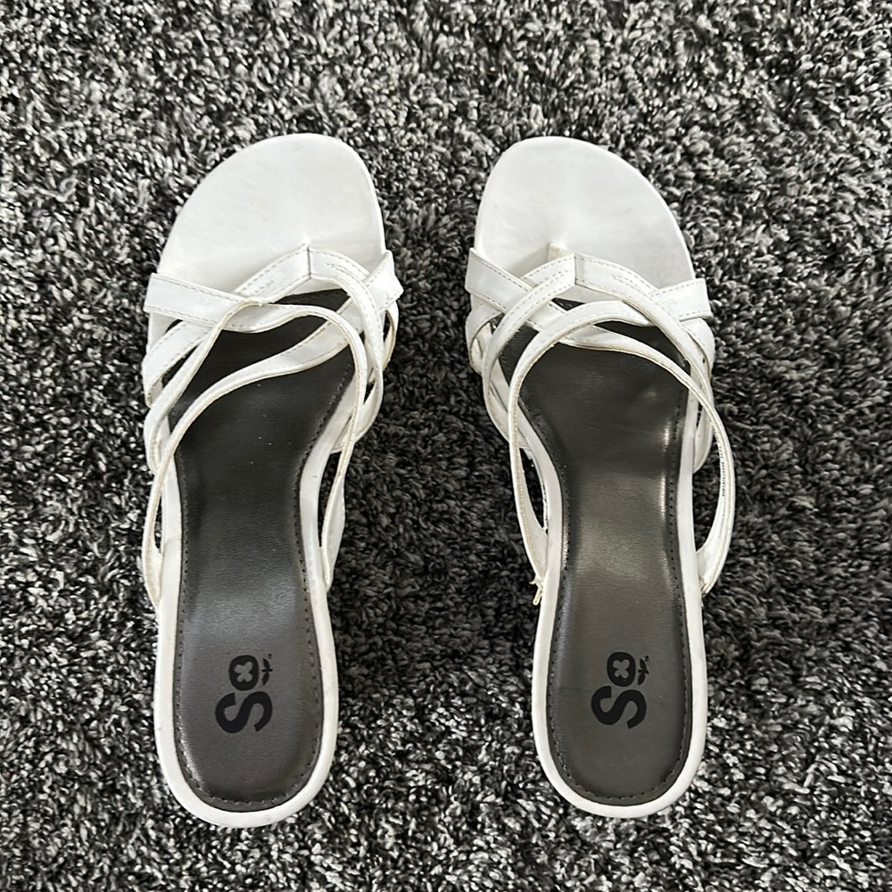 So white wedge heel